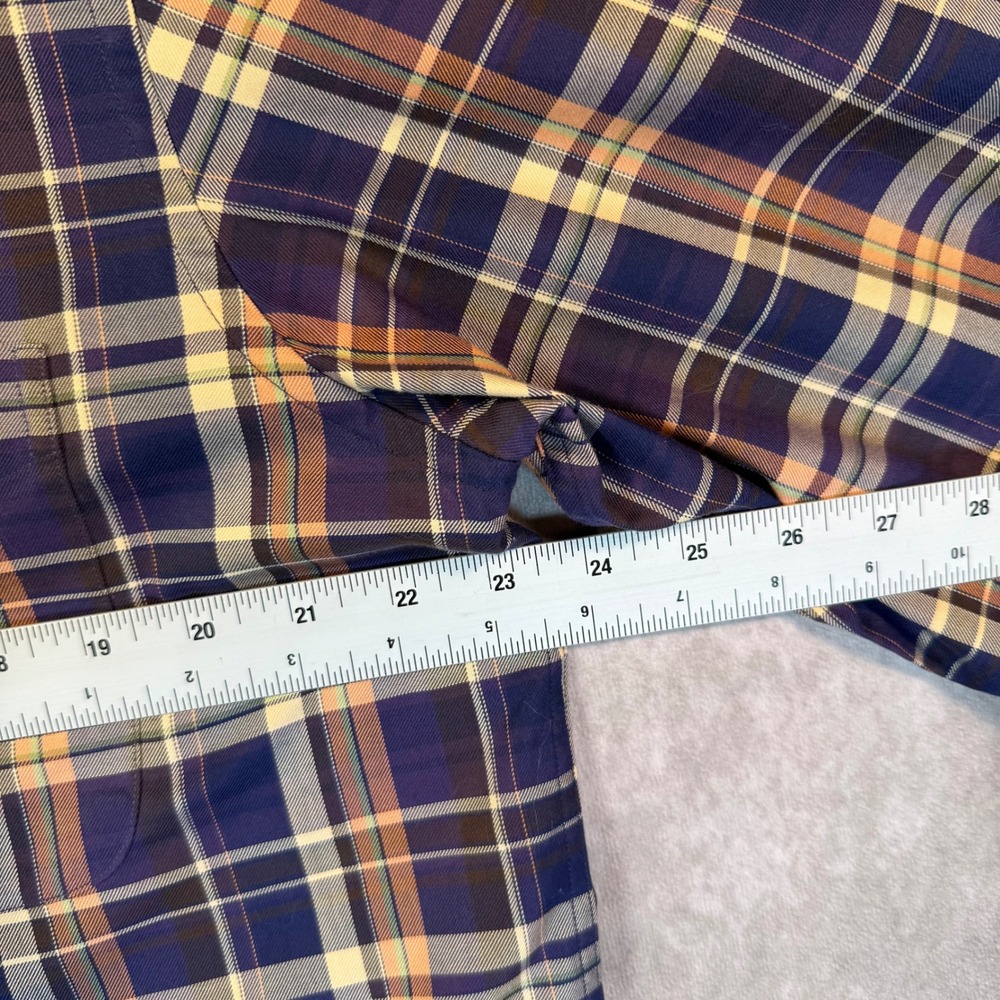 Jos A Bank Shirt Mens Large Purple Plaid Traveler's Collection LS Prep Business - Picture 6 of 8